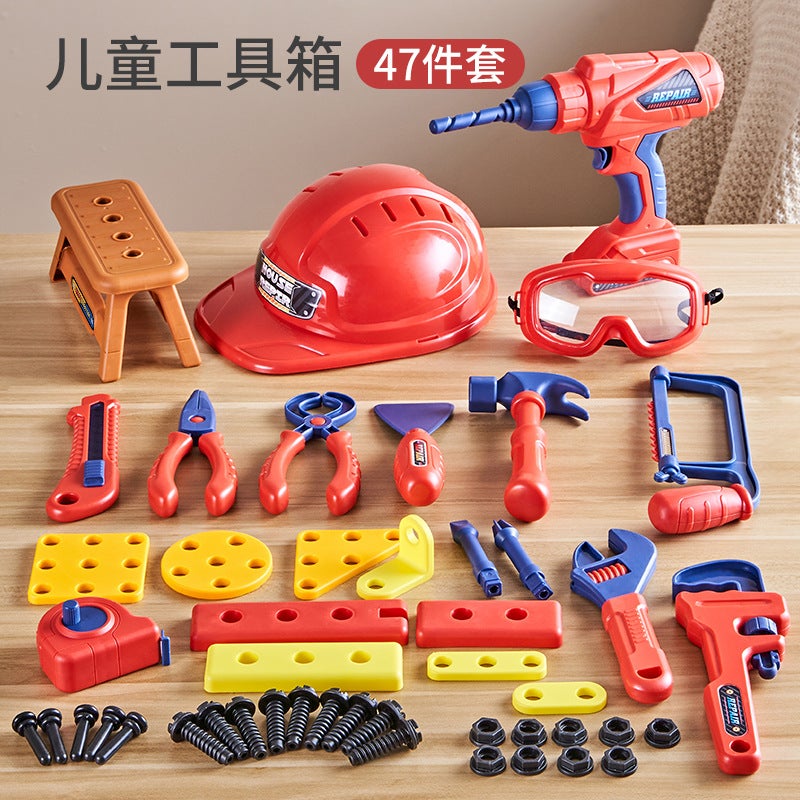 Children'S Screw-Twisting Electric Repair Tool Box Toy For 2-Year-Olds, Storage Combination Set For Boys, Hands-On Educational - Image 1